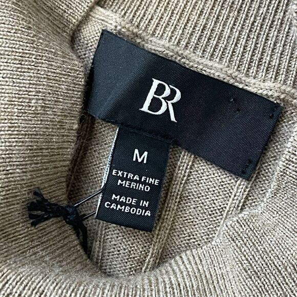 BANANA REPUBLIC Nezha Merino Wool Sleeveless Sweater Medium Beige Brown NEW Work - Picture 5 of 9